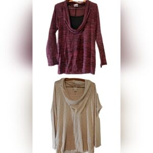 Motherhood Maternity Lot of Two Cowl Neck 3/4 Sleeve Blouse Size S/M Casual Work